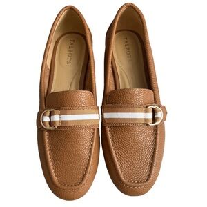 Talbots Loafers size 6M Tan Jessie Pebbled Leather Driving Moccasins Shoes